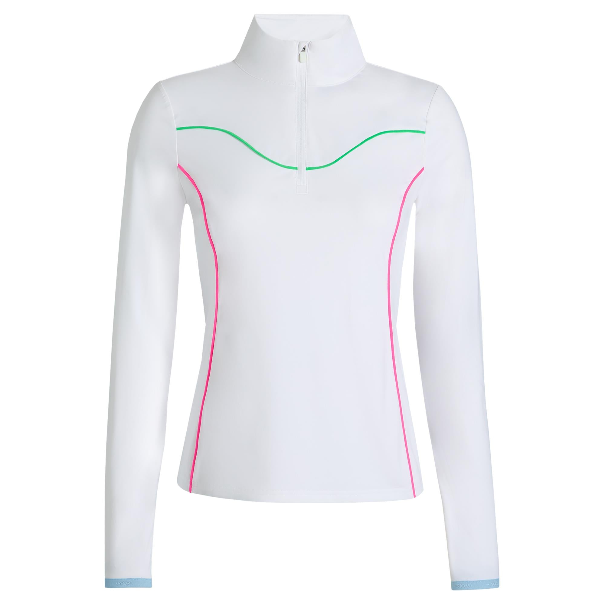 G/FORE Stretch Nylon Interlock Tipped Ladies Golf Mid Layer Snow